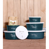 Voederbak met deksel Waldhausen Petrolblauw