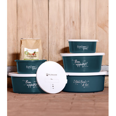 XL-voederbak met deksel Waldhausen Petrolblauw