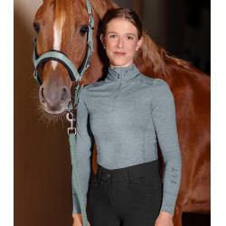 Functioneel ELT Milano T-shirt met rits Zilverkleurig blauw