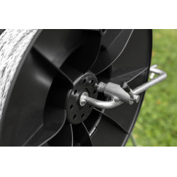 Super haspel met handgreep en bevestiging voor montage op de AKO-houder Zwart Super haspel met handgreep en bevestiging voor montage op de AKO-houder Zwart