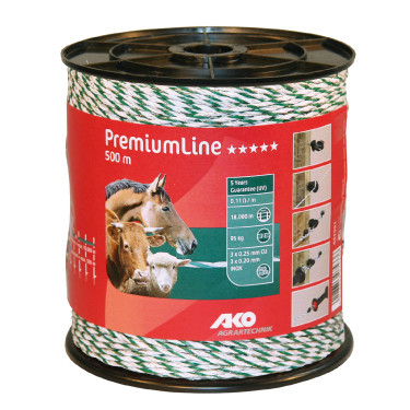 AKO PremiumLine afrasteringsdraad Wit / groen AKO PremiumLine afrasteringsdraad Wit / groen