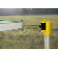 Kopisolator, hoekoplossing voor lint/touwtje T-Post AKO Geel Kopisolator, hoekoplossing voor lint/touwtje T-Post AKO Geel