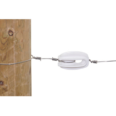 Eivormige isolator van polyamide voor AKO staaldraad Wit Eivormige isolator van polyamide voor AKO staaldraad Wit