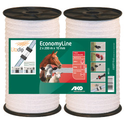 Set van twee EconomyLine-afrasteringslinten AKO Wit