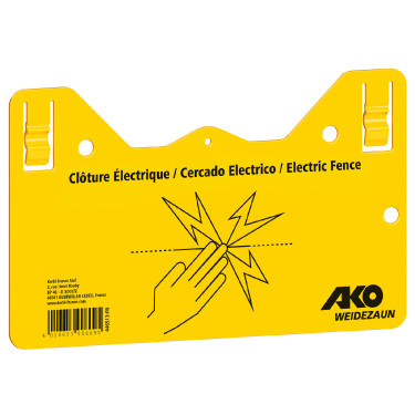 Waarschuwingsbord – Pas op elektrische afrastering! AKO Geel Waarschuwingsbord – Pas op elektrische afrastering! AKO Geel