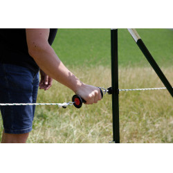 Deurgreep met aansluiting voor koordje en draad AKO Zwart Deurgreep met aansluiting voor koordje en draad AKO Zwart