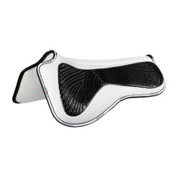 MF DS SW-3DS schokdemper in suède met platte gelgrip Acavallo Wit