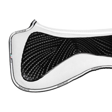 MF DS SW-3DS schokdemper in suède met platte gelgrip Acavallo Wit