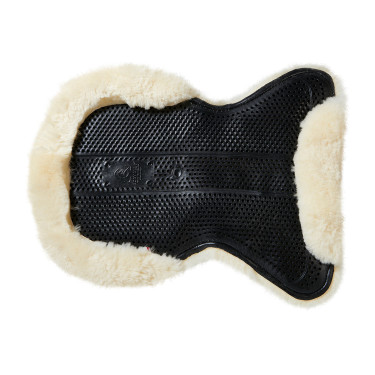 Mixte Close Contact zadelonderlegger Acavallo Classic met volledige schapenvacht Zwart / natuur