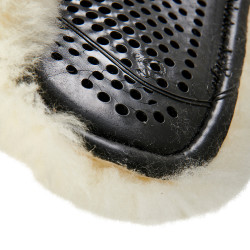 Mixte Close Contact zadelonderlegger Acavallo Classic met volledige schapenvacht Zwart / natuur