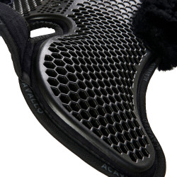 Schokdemper achter van suède met schapenvacht en voor van gel Acavallo Zwart / zwart