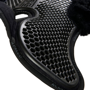 Schokdemper achter van suède met schapenvacht en voor van gel Acavallo Zwart / zwart