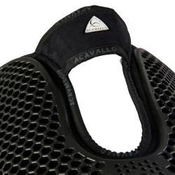 Schokdemper achter van suède met schapenvacht en voor van gel Acavallo Zwart / zwart