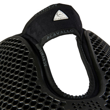 Schokdemper achter van suède met schapenvacht en voor van gel Acavallo Zwart / zwart