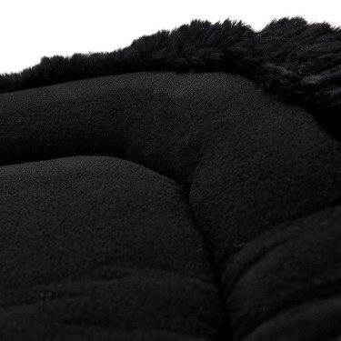 Schokdemper achter van suède met schapenvacht en voor van gel Acavallo Zwart / zwart