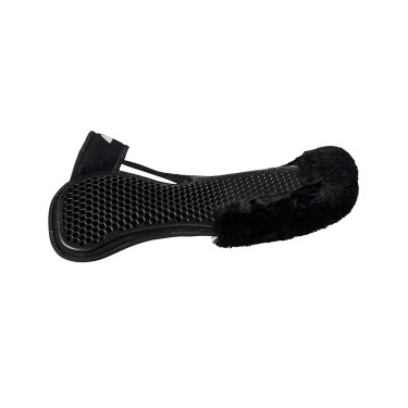 Schokdemper achter van suède met schapenvacht en voor van gel Acavallo Zwart / zwart