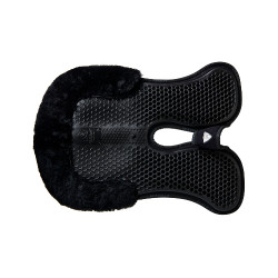 Schokdemper achter van suède met schapenvacht en voor van gel Acavallo Zwart / zwart