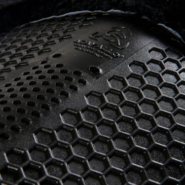 Schokdemper achter van suède met schapenvacht en voor van gel Acavallo Zwart / zwart