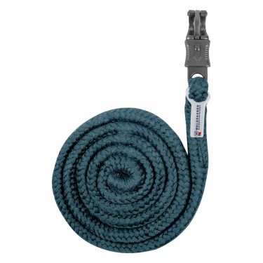 Waldhausen aanbindlijn Plus met paniekhaak, donker beslag Petrolblauw