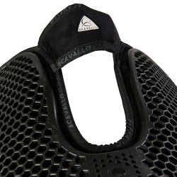 Schokdemper achter van suède met schapenvacht en voor van gel Acavallo Zwart / natuur