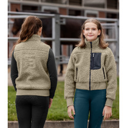 Mouwloos vest ELT fleece Teddy Alma kind Grijsbeige