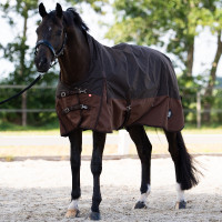 Buiten­deken Imperial Riding Customized High Neck 300 g Donkerbruin / lichtbruin