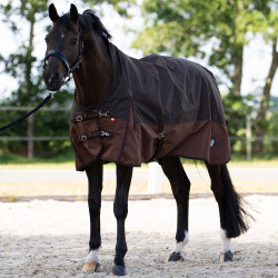Buiten-deken Imperial Riding Customized High Neck 400 g Donkerbruin / lichtbruin