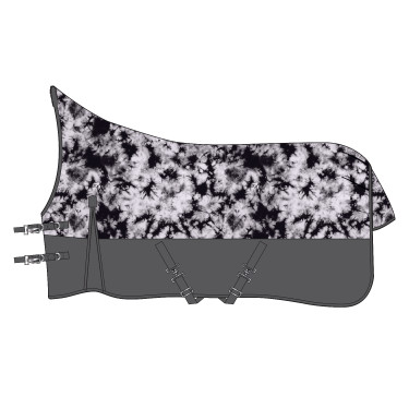 Buitendeken Imperial Riding Customized High Neck fleece Violet ruitjes / grijs