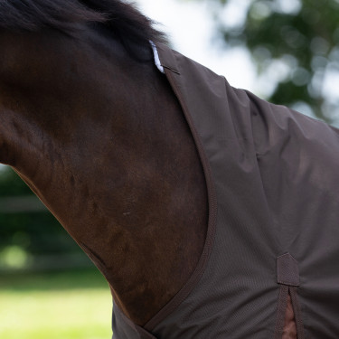 Buitendeken Imperial Riding Customized High Neck fleece Donkerbruin / lichtbruin