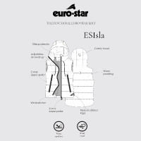 Donsbodywarmer zonder mouwen Euro-Star Isla dames Marine Marineblauw Donsbodywarmer zonder mouwen Euro-Star Isla dames Marine Marineblauw