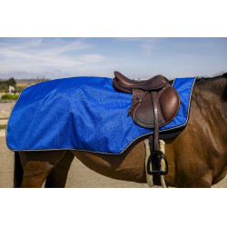 Zadeldeken Equithème Tyrex 1200 D met fleecevoering Blauw / zwart