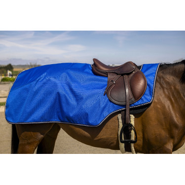 Zadeldeken Equithème Tyrex 1200 D met fleecevoering Blauw / zwart
