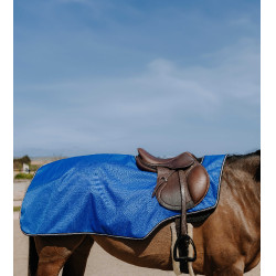 Zadeldeken Equithème Tyrex 1200 D met fleecevoering Blauw / zwart