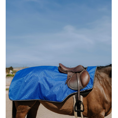Zadeldeken Equithème Tyrex 1200 D met fleecevoering Blauw / zwart