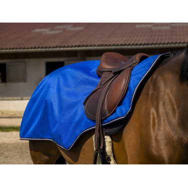 Zadeldeken Equithème Tyrex 1200 D met fleecevoering Blauw / zwart