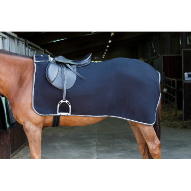 Zadeldeken Riding World fleece Zwart / grijs Zadeldeken Riding World fleece Zwart / grijs