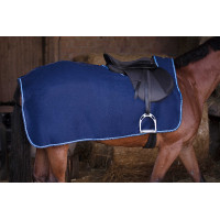 Zadeldeken Riding World fleece Marine / lichtblauw Zadeldeken Riding World fleece Marine / lichtblauw