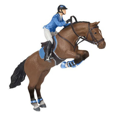 Beeldje Paard springwedstrijd & amazone Papo Beeldje Paard springwedstrijd & amazone Papo