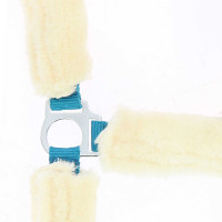 Norton halster Full synthetische schapenvacht Elektrisch blauw / écru