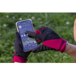 Handschoenen Equithème Knit digital Zwart / pruim Handschoenen Equithème Knit digital Zwart / pruim