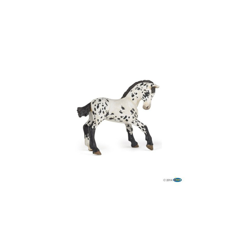 Beeldje Appaloosa veulen zwart Papo