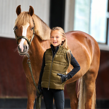 Mouwloze bodywarmer Imperial Riding Bonnie kids Olijfgroen