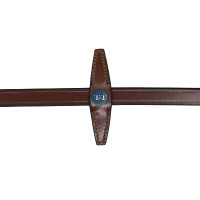 Rubberen teugels T de T met stoppers Tabak Bruin