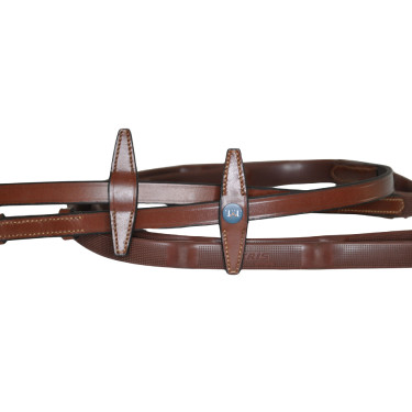 Rubberen teugels T de T met stoppers Tabak Bruin