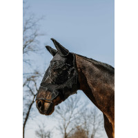 Vliegenmasker anti-UV Equithème Soft met neus Zwart Vliegenmasker anti-UV Equithème Soft met neus Zwart