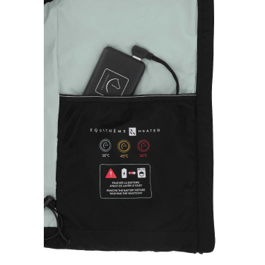 Verwarmd vest Equithème Charlie Zwart