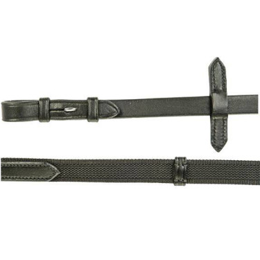 HKM-teugels verweven met rubber Zwart HKM-teugels verweven met rubber Zwart