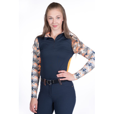 T-shirt techniek HKM Lyon Active lange mouwen Donkerblauw T-shirt techniek HKM Lyon Active lange mouwen Donkerblauw