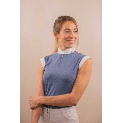 Wedstrijdpolo Pénélope Séville Mesh zonder mouwen Blauwgrijs
