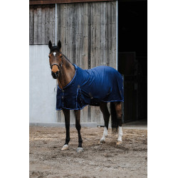 Polycotton overhemd Equithème Classic Marineblauw